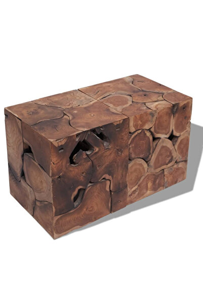 Concept Σκαμπό/τραπεζάκι σαλονιού από μασίφ ξύλο τικ