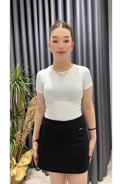 IŞILDA FASHION Φούστα με λεπτομέρεια ζώνης και σορτς