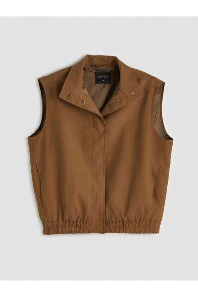 LC Waikiki Verde guler ridicat supradimensionat Femei vestă