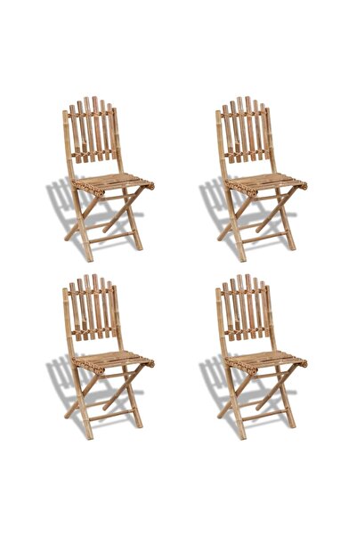 Concept Scaune de exterior pliabile, 4 buc., bambus