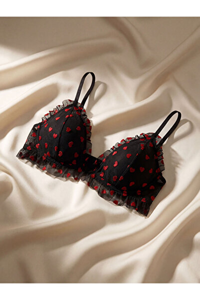 LC Waikiki Rmz Gi̇yi̇m Farkiyla Heart Embroidered Bralet Without Underwire an...