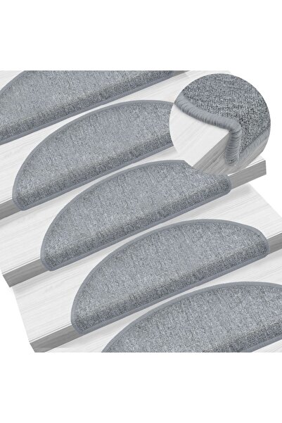 Concept Πατάκια σκαλοπατιών, 15 τεμ., ανοιχτό γκρι, 65x24x4 cm