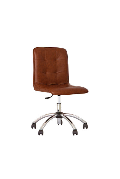 Concept Mobili Καρέκλα γραφείου MALMA GTS ΧΡΩΜΙΟ, ανοιχτό καφέ οικολογικό Δερ...