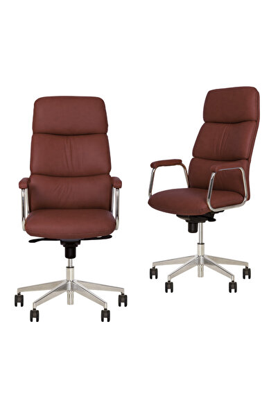 Concept Mobili Σετ 2 διευθυντικών καρεκλών VEGAS, Μπορντό, οικολογικό Δερμάτινο