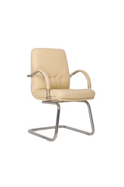 Concept Mobili Scaun conferinta MAVIS CF LB STEEL CHROME, Crem piele ecologica