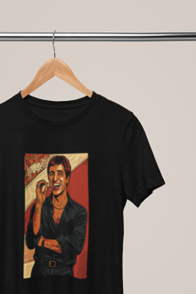 MG Tony Montana Printed Crewneck Pa Cotton Ov Oversized Alip Short Sleeve Uni...