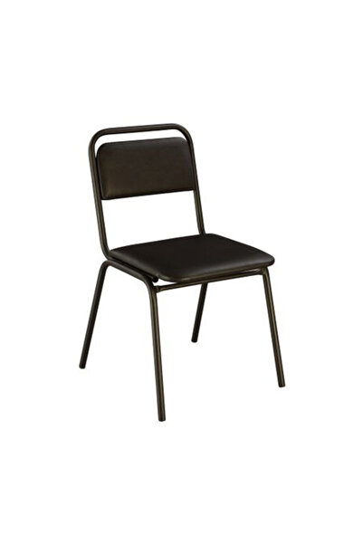 Concept Mobili Καρέκλα επισκέπτη VISIT, μαύρη οικολογική Δερμάτινο