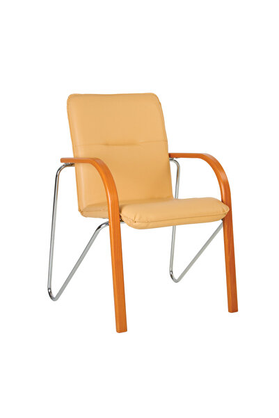 Concept Mobili Πολυθρόνα επισκέπτη FANCY, Ώχρα οικολογικό - Δερμάτινο