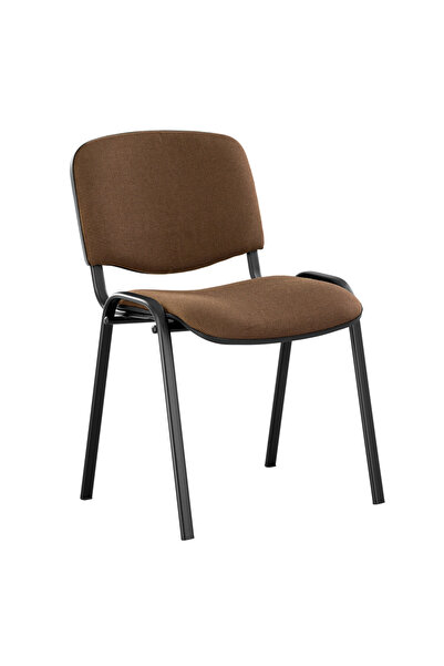 Concept Mobili Καρέκλα επισκέπτη OLIVIA Μαύρη, Καφέ ύφασμα Cagliari