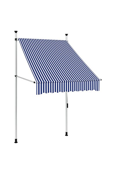 Concept Τέντα χειροκίνητα αναδιπλούμενη, μπλε και λευκές ρίγες, 100 εκ.