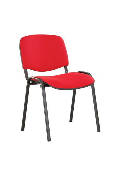 Concept Mobili Καρέκλα επισκέπτη OLIVIA Μαύρη, Κόκκινο ύφασμα Cagliari