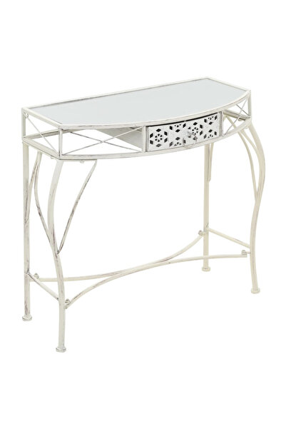 Concept Βοηθητικό τραπεζάκι γαλλικού τύπου, λευκό, 82 x 39 x 76 cm, μεταλλικό