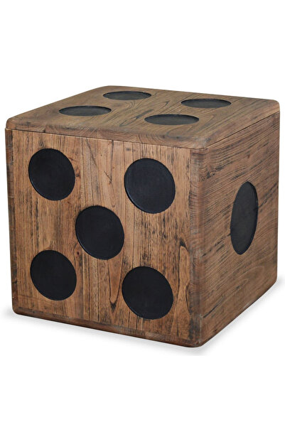 Concept Ξύλινο Κουτί Αποθήκευσης Mindi 40x40x40 εκ., Σχεδιασμός Ζαριών