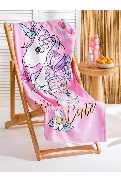 LC Waikiki Mixed Printed Girls' Beach Towels 70X150 cm