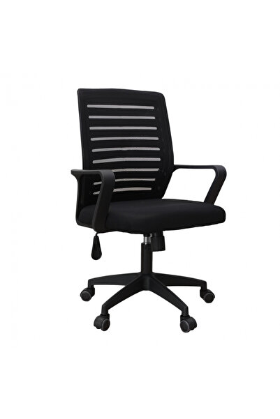 Concept Mobili Καρέκλα Γραφείου LEOS, Mesh/Ύφασμα, Μαύρο