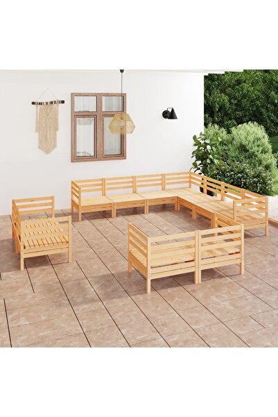 Concept Σετ επίπλων κήπου, 11 τεμάχια, από μασίφ ξύλο πεύκου