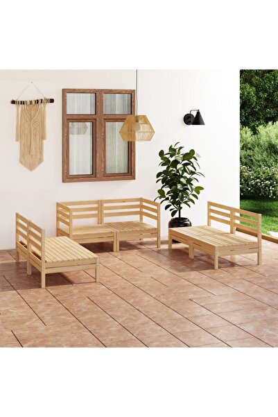 Concept Σετ επίπλων κήπου, 6 τεμάχια, από μασίφ ξύλο πεύκου