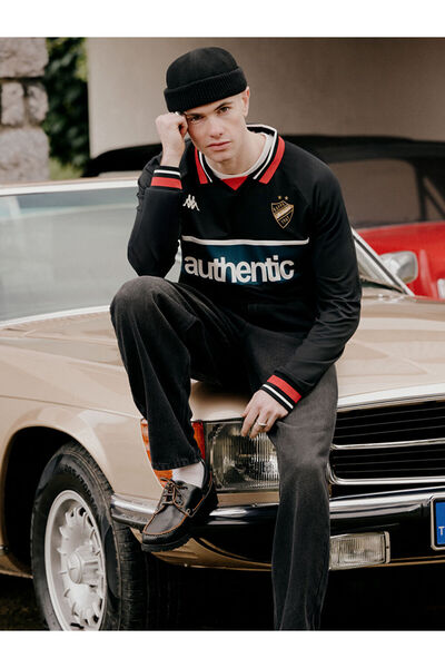 LC Waikiki Black Polo Collar Unisex Sweatshirt