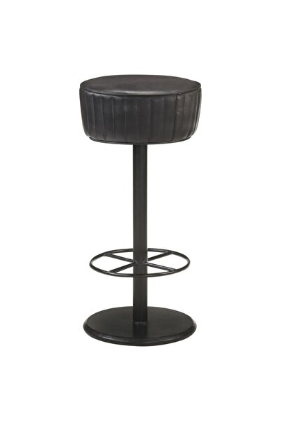 Concept Scaun de bar, negru, piele naturală