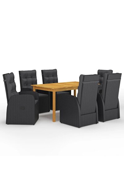 Concept Σετ τραπεζιού κήπου, 7 τεμάχια, μαύρο