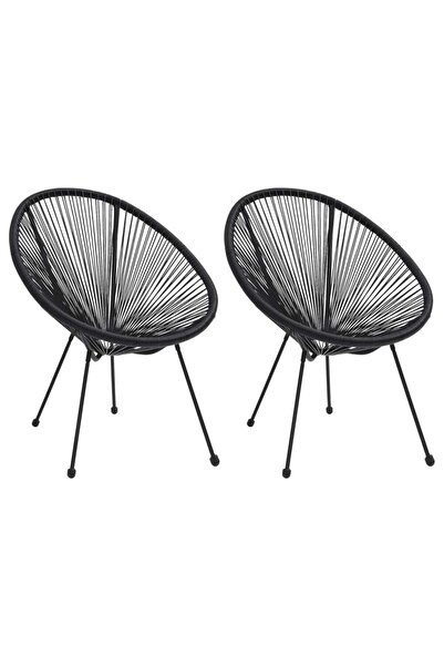 Concept Moon garden chairs, 2 pcs., black, rattan