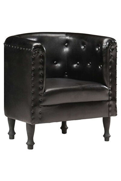 Concept Πολυθρόνα, μαύρη, Γνήσιο Δέρμα