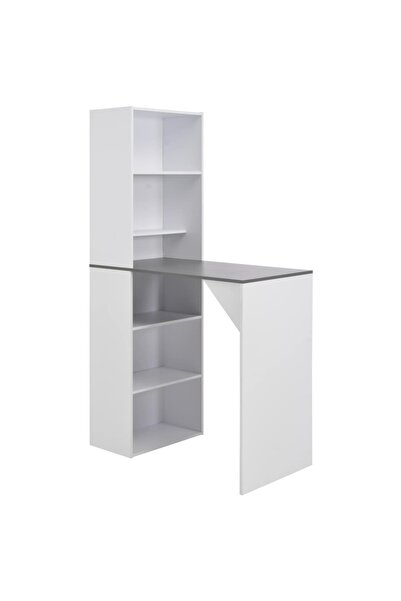 Concept Τραπέζι μπαρ με ντουλάπι, λευκό, 115 x 59 x 200 εκ.