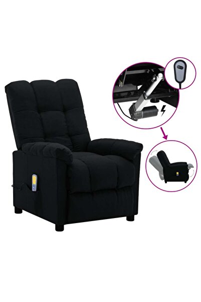 Concept Ηλεκτρική ανακλινόμενη πολυθρόνα μασάζ, μαύρη, υφασμάτινη