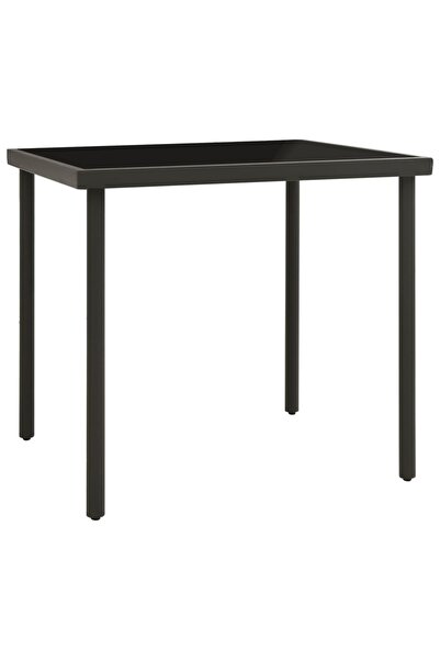 Concept Τραπέζι εξωτερικού χώρου, ανθρακί, 80x80x72 cm, γυαλί και ατσάλι