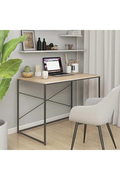 Concept Birou de calculator, negru și stejar, 110x60x70 cm, PAL