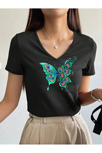 SUNFREE Colorful Figure Ba Printed Collared Short Sleeve Regular Women's Comb...