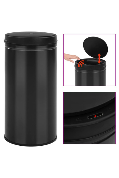 Concept Coș de gunoi automat cu senzor, 70 L, negru, oțel carbon