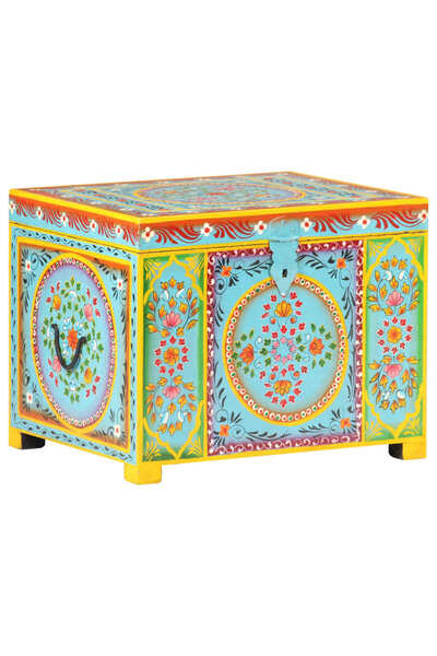 Concept Cutie depozitare vopsită manual, 50x40x40 cm, lemn masiv mango