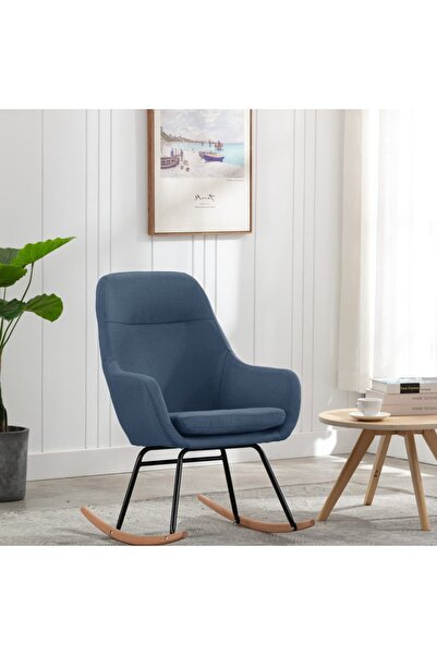 Concept Κουνιστή πολυθρόνα, μπλε, υφασμάτινη