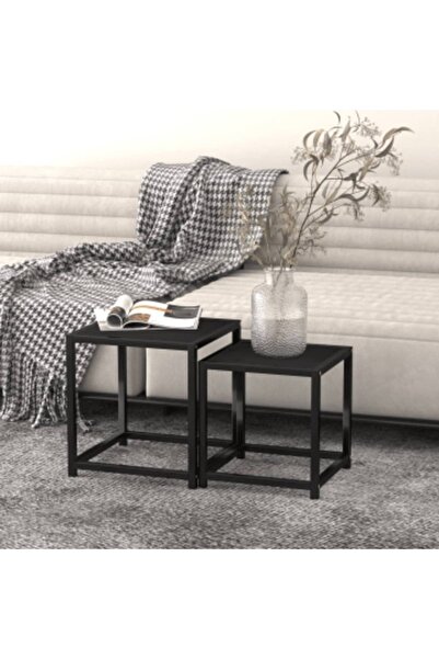 Concept Τραπεζάκια τσαγιού, 2 τεμ., μαύρα, MDF