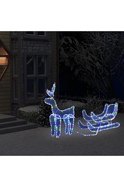 Concept Instalație lumini Crăciun, ren și sanie cu plasă, 432 LED-uri