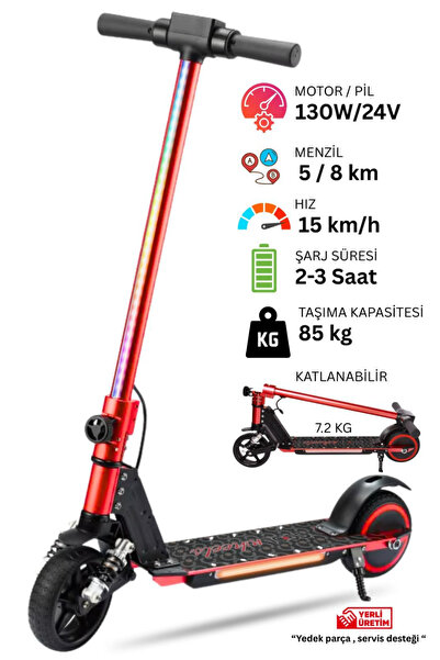 Cool Wheels Elektrikli LED Işıklı Katlanabilir Çocuk Scooter - Çift Frenli- Ç...
