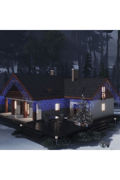 Concept Φωτιστικά κουρτίνας πάγου 400 μπλε LED 8 λειτουργίες 10 μ.