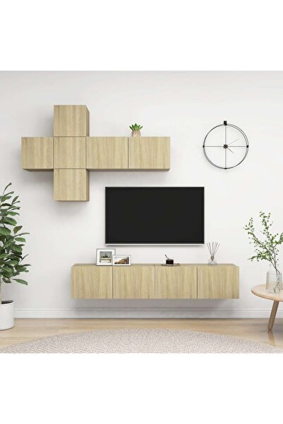 Concept Σετ ντουλαπιών τηλεόρασης, 7 τεμάχια, δρυς sonoma, μοριοσανίδα