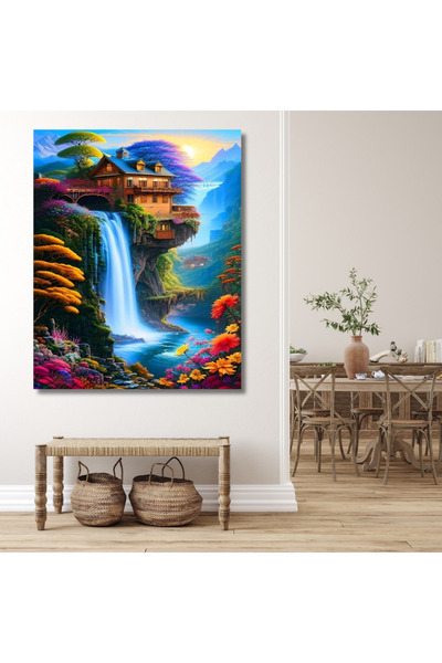 Empressco Sayılarla Boyama Hobi Seti Renkli Baskılı(ÇERÇEVELİ) 40x50 Cm: Şelale
