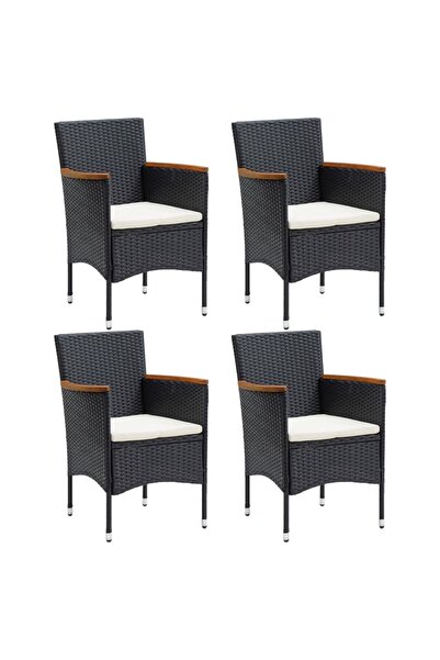 Concept Garden table chairs, 4 pcs, black, polyrattan