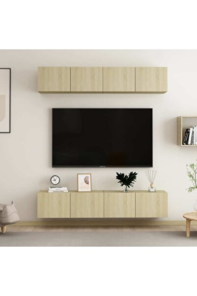 Concept Comode TV, 4 buc., stejar sonoma, 80x30x30 cm, PAL