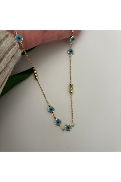 XUPING JEWELRY Xuping 14K Renginde Nazarlı Dorikalı Vip Kolye 45+5 cm