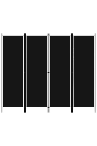 Concept Paravan de cameră cu 4 panouri, negru, 200 x 180 cm