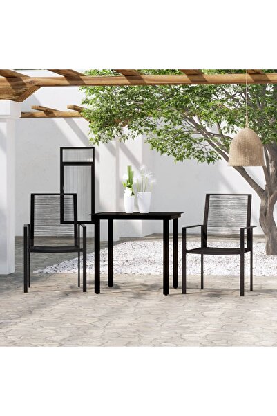 Concept Σετ επίπλων κήπου, 3 τεμάχια, μαύρο