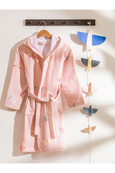 LC Waikiki Mixed Printed Hooded Girls' Bathrobe