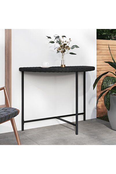 Concept Masă de grădină, negru, 100x50x75 cm, poliratan