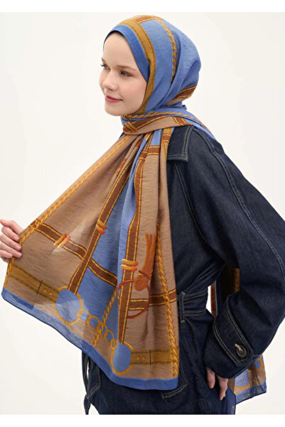 Silk Home Шарф Urban Hours Baby Mayda з великим ланцюжком, блакитний, 190x70