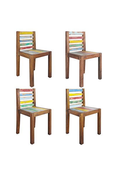 Concept Καρέκλες κουζίνας, 4 τεμ., από μασίφ ανακυκλωμένο ξύλο