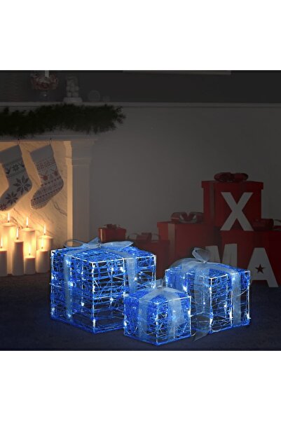 Concept Decorative Christmas gift boxes, 3 pcs., cool white, acrylic